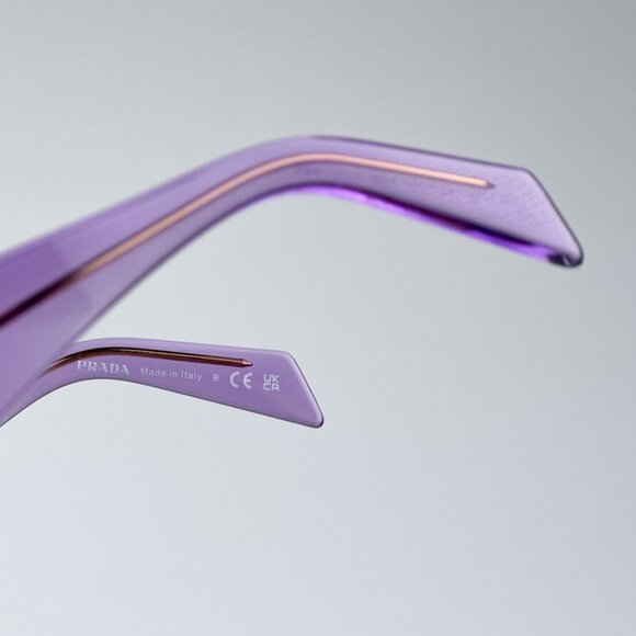 Prada PR17WS 13R07Q BRAND NEW Sunglasses Amethyst Violet Mirror Rectangle Unisex - Picture 11 of 13